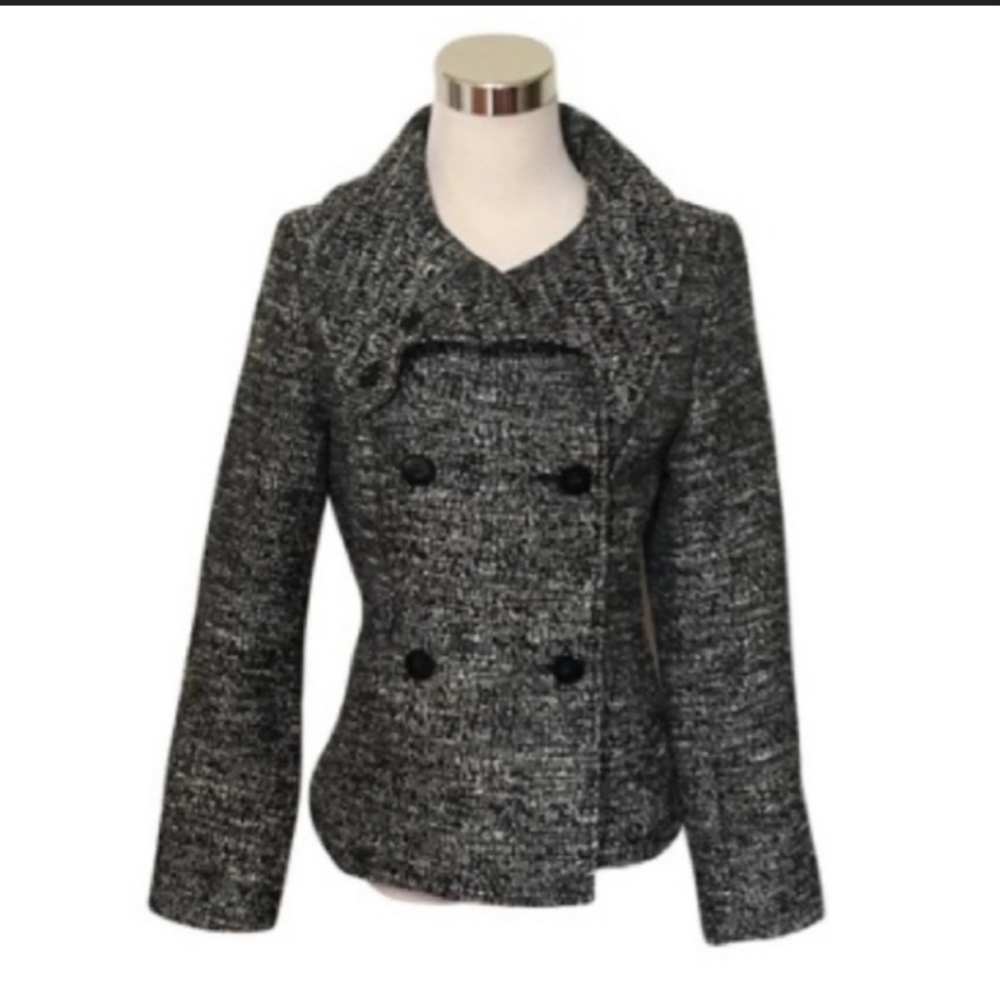 H & M BOUCLE' GREY DOUBLE BREASTED PEACOAT  NWOT - Picture 12 of 13